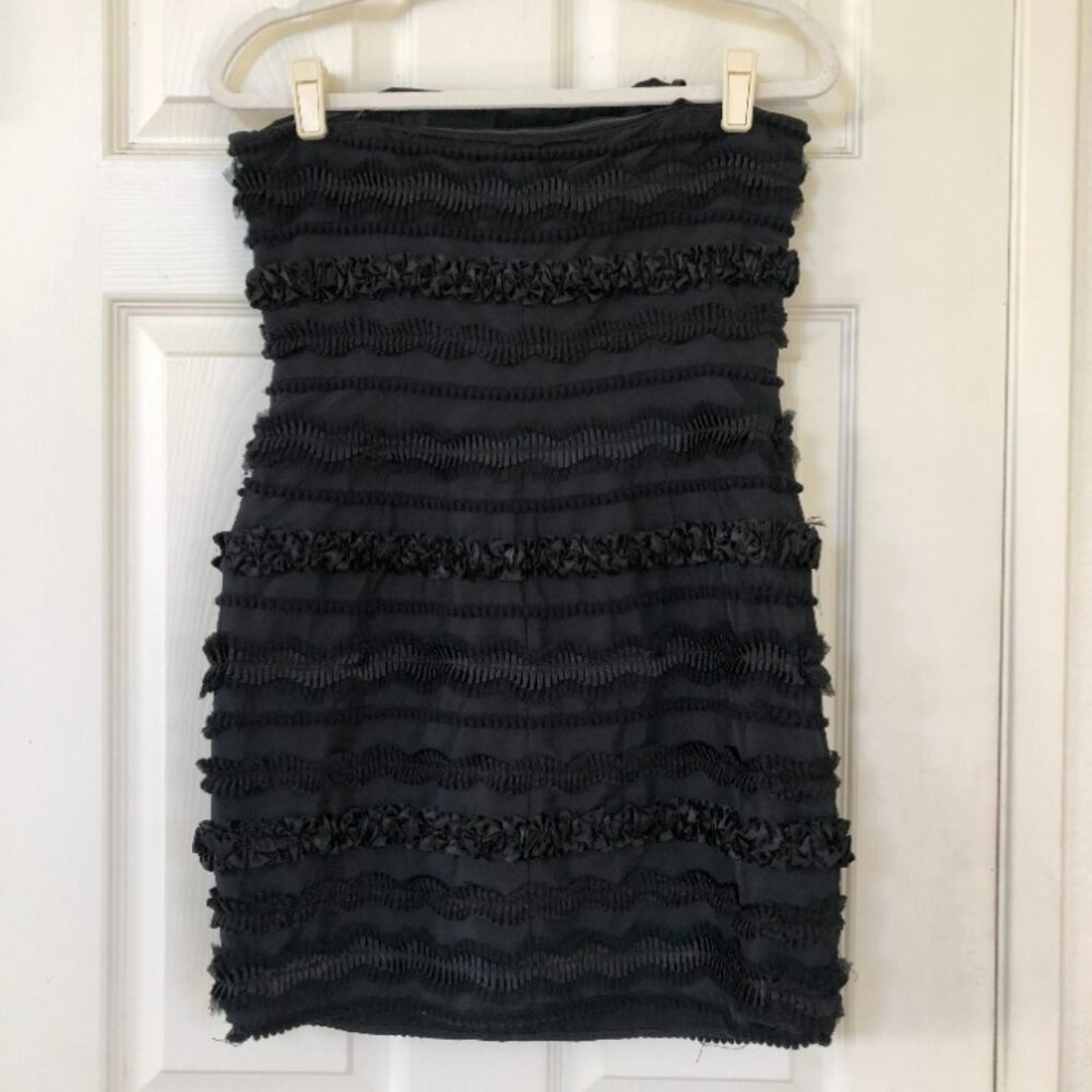 Laundry by Shelli Segal Black Ruffle Textured Strapless Mini Dress 6 - Picture 3 of 8